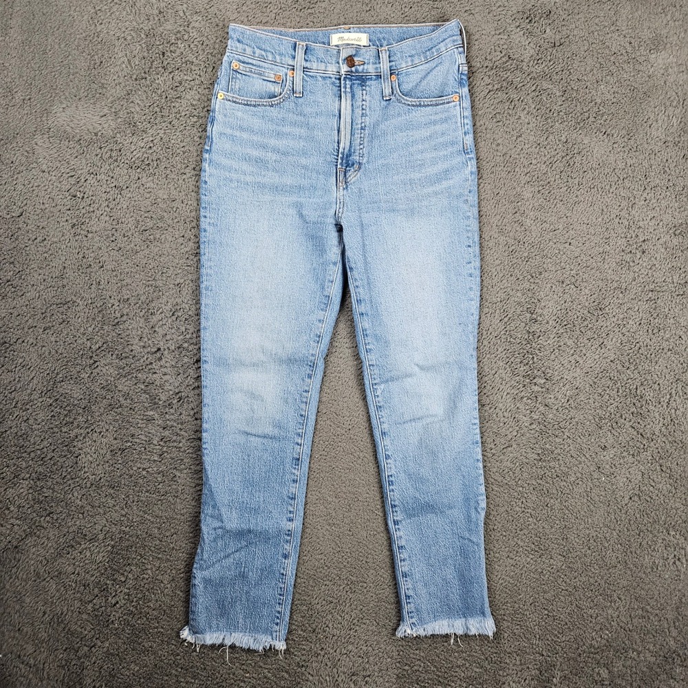 Madewell The Perfect Vintage Jean Light Wash High Rise Raw Hem Size 27